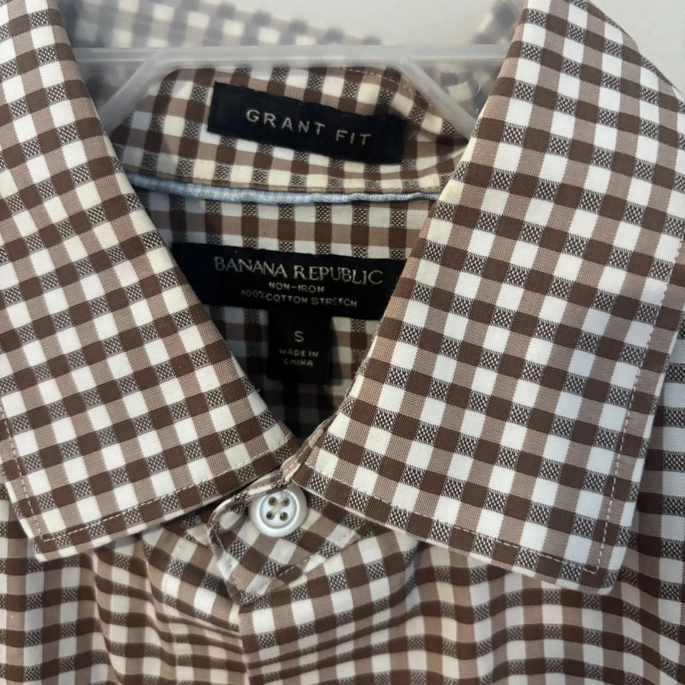 Banana Republic Black and White Gingham Shirt